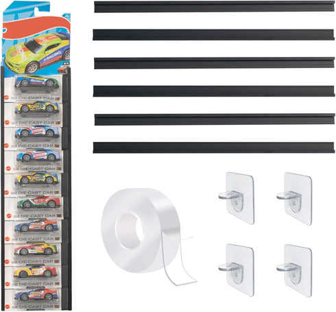 4 Pack Model Car Display Case Wall Mount Holds Up to 40 Toy Cars Compatible with Packaged Cars Toy Car Organizer Display Shelf Rack Wall Storage...
