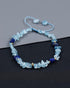 Jewever Aquamarine/Lapis Lazuli Chips Tumbled Stones Anklets Healing Crystals Anklet Bracelets for Women Energy Gemstones March Birthstone Gifts J...