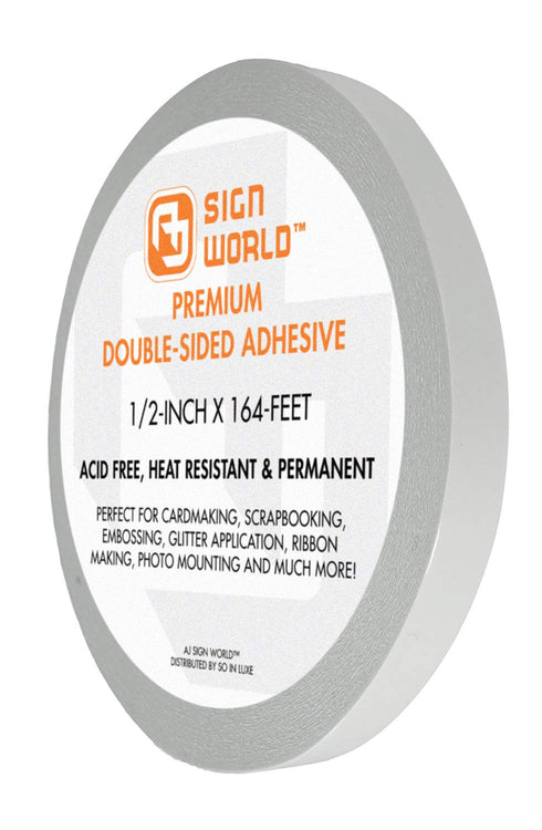 BEST 1/2" Ultra-Thin Permanent Double-Sided Tape for Arts, Crafts, Photography, Scrapbooking, Tear-by-hand, Paper Backing (1/2-Inch by 164-Feet/55...
