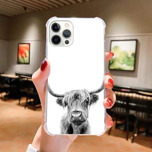 Scottish Highland Cow Case Compatible with iPhone 14 Pro, Cute Cow Animal Case for iPhone 14 Pro, Trendy Cool TPU Phone Case Cover...