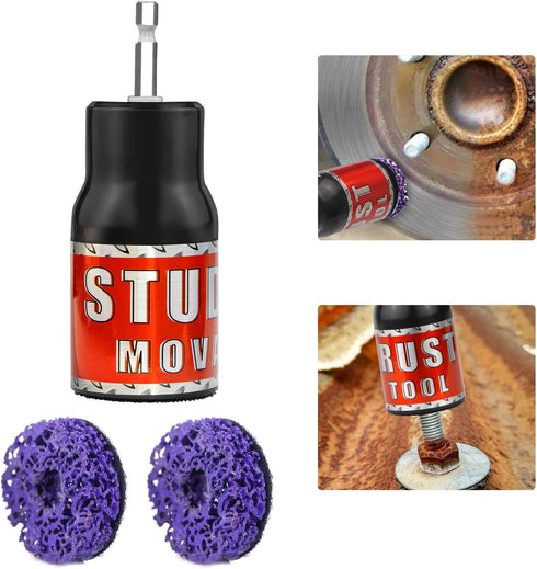 Metal Rescue Stud Hub Rust Removal Tool-Stud Cleaner Wheel Cleaning Tool, Screws, Bolts and Metal Surfaces for 1/2" Impact Wrenches or Electric Dr...