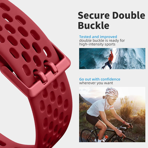 Getino Compatible with Fitbit Charge 5 Bands/Charge 6 Bands for Women Men, Soft Breathable Replacement Sport Strap Adjustable Wristbands for Fitbi...