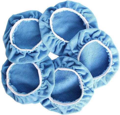 ZYTC Car Polishing Waxing Sleeve Polisher Pad Bonnet Microfiber Pad Soft Pack of 5 (Light Blue, 9"-10")...