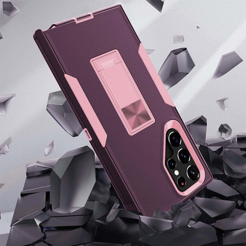 Designed for Samsung Galaxy S22 Ultra Case with Stand, Drop Protection work with Magnetic Car Mount, Dustproof light waterproof,Hybrid Hard PC Kic...