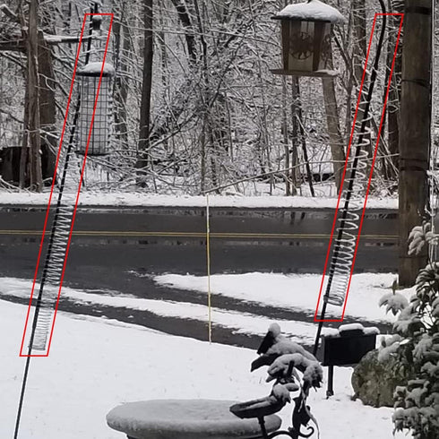 2 PCS Metal Squirrel Baffle, Squirrel Barrier Spring Coil Guard Protects Hanging Bird Feeders for Outdoor Poles...