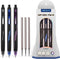 WRITECH Retractable Gel Ink Pens: Low Center of Gravity 0.7mm Multicolor Medium Point with Refills Silent Click No Smear Pen Black Blue Purple 3ct...