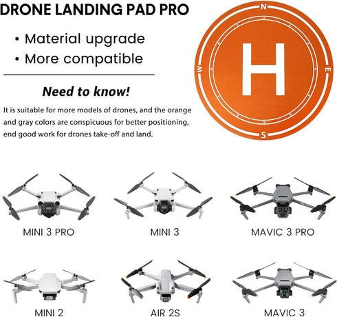 Waterproof Foldable Portable Drone Landing Pad for DJI Mini 2 SE, Mini 4 Pro, Mini 3 and Other Foldable Mini Drone, Orange...