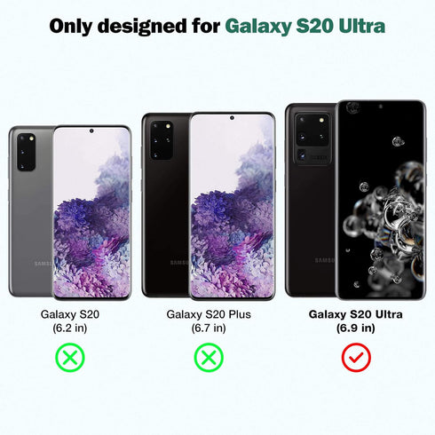 EGV 5Pack 2pcs Flexible TPU Screen Protector + 3pcs Tempered Glass Camera Lens Protector for Samsung Galaxy S20 Ultra 6.9-inch,Positioning Tool, S...