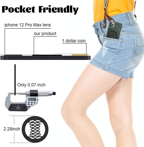 Phone Grip Strap Holder Silicone Cell Phone Gripper for Back of Phone Finger Holder for Hand, Compatible with iPhone, Samsung, Android Smart Phone...