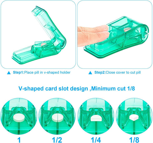 2PCS Pill Cutter, Professional Pill Splitter for Cutting Small Pills or Large Pills in Half...