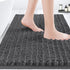 Upgrade Luxury Grey Bathroom Rug Mat Gray 20"x32", Ultra Soft Thick Absorbent Bath Mats, Non Slip Chenille Toilet Mat for Bathroom, Bedroom, Kitch...
