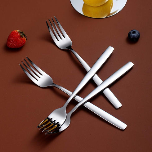 Berglander Dinner Forks of 6, Stainless Steel Modern Fork Set, Forks And Spoons Silverware, Spoons And Forks Set...