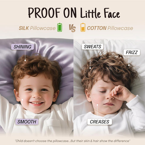 OLESILK 100% Mulberry Silk Toddler Pillowcase for Hair and Skin, Both Sides 19 Momme Pure Natural Silk Travel Pillow Cases with Hidden Zipper, 13"...