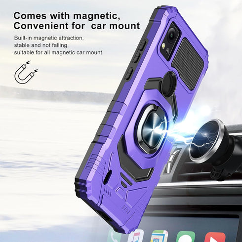 Ailiber for AT&T Motivate 4 Case with Stand, Cricket Icon 5 Phone Case with Screen Protector, for Magnetic Car Mount, Military Grade, Shockproof R...