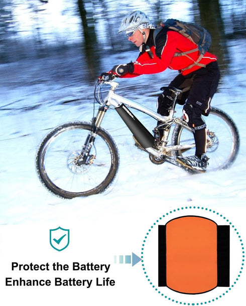 E Bike Battery Cover, Reflective Battery Protective Cover E-Bike at Night, Bicycle Thermal Cover Waterproof Dustproof Bag for Battery in Downtube,...