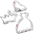 Princess Cookie Cutters 3-Pc Set Made in USA by Ann Clark, Crown, Glass Slipper, Dress...