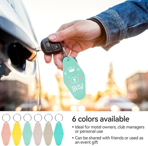 36 Pcs Vintage Motel Keychain DIY Blank Hotel Keychains Heat Transfer Blank Keychains Bulk...