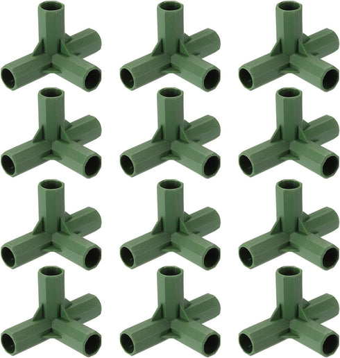 uxcell 12Pcs 11mm/0.4in Greenhouse Frame Connector Pipe Fitting Duty Joint Tool, 4Way Frame Connectors for Trellis Sunscreen Shed Gardening Plant ...