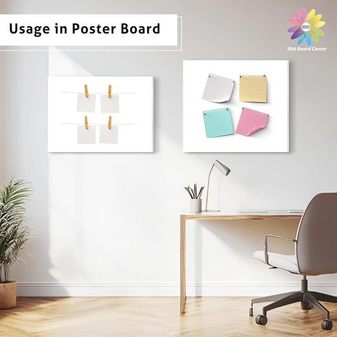 Mat Board Center, Pack of 25 Foam Core Backing Boards 1/8" (5x7, White)...