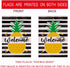 Welcome Summer Pineapple Stripes Garden Flag,Hello Summer Cute Double Sided Seasonal Burlap Flag for Yard Lawn Outdoor Decor 12.5x18 inch...