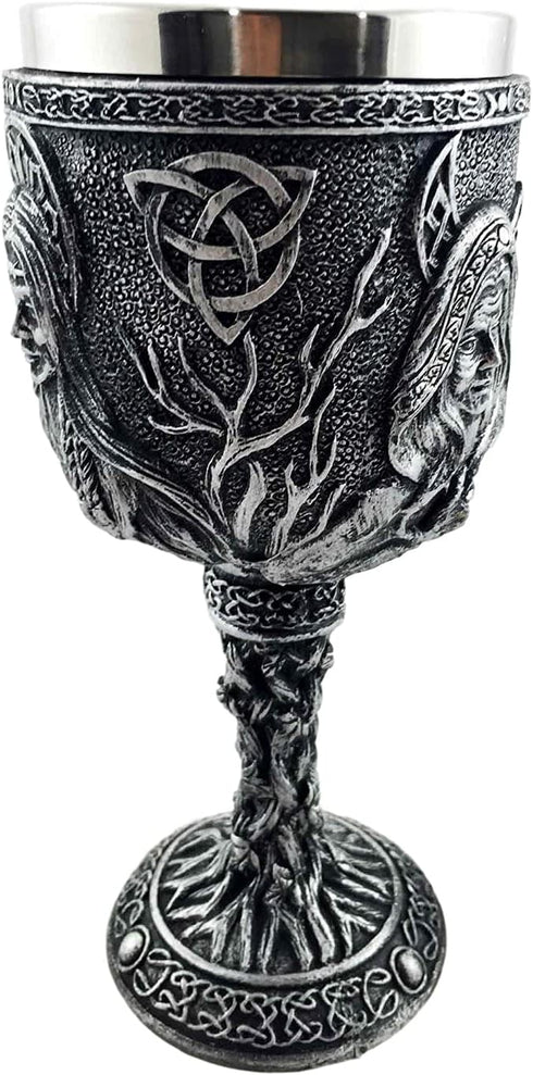 Ebros Celestial Celtic Triple Goddess Maiden Mother Crone Pagan Wiccan Wine Drink Goblet Chalice Figurine Wicca Occult Decor Home Kitchen And Dini...