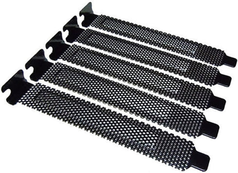 5pcs Black PCI Slot Cover Dust Filter Blanking Plate Hard Steel with Screw...