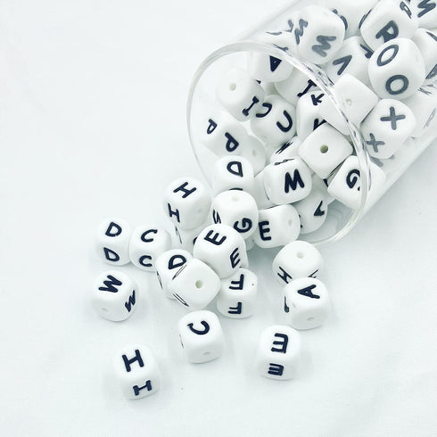Silicone Alphabet Cube Beads 78pc DIY Jewelry Bulk Silicone Beads Craft Supply Loose Beading Supply...