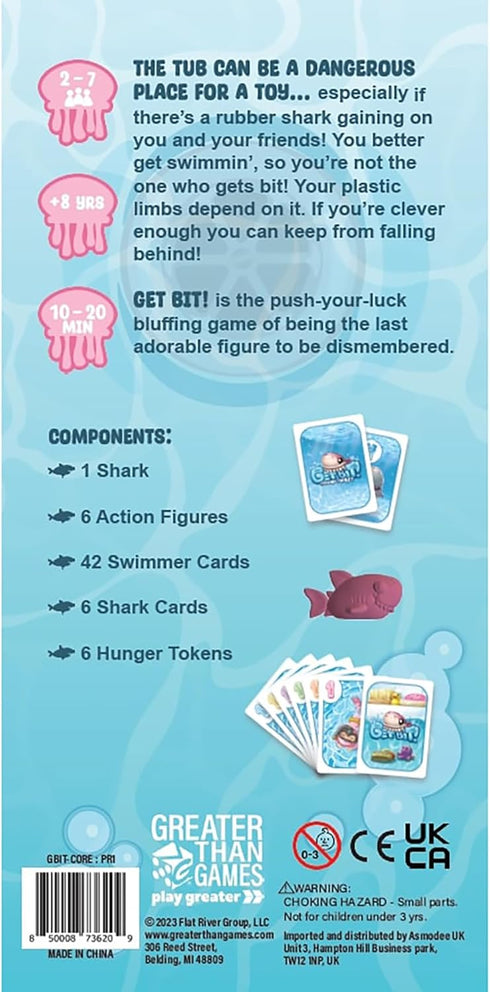 Greater Than Games | Get Bit | Family Card Game | Party Game for Adults and Family | Escape The Shark | 3 to 6 players | Ages 7+ | 20 Minutes...