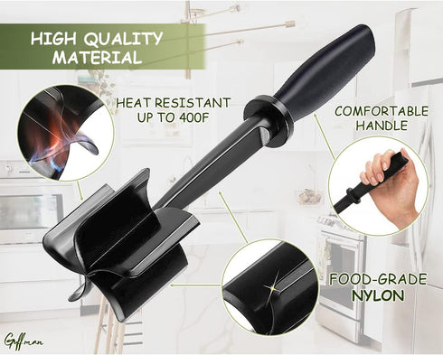 2 Pcs Meat Chopper for Ground Beef - Heat Resistant Ground Beef Smasher for Hamburger Meat - Nylon Hamburger Chopper Utensil - Ground Meat Chopper...