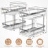 2 Tier Under Sink Organizers and Storage Bathroom Organizer w Dividers and Lids, Snack Organizer for Pantry Pull Out Cabinet Organization for Kitc...