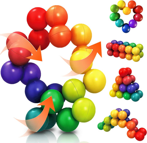 Autism Sensory Fidget Toys for Kids Toddler Adluts, Autistic Travel Toys Puzzle Ball ADHD Small Quiet Cool Stress Toy Stocking Stuffer Gift for Bo...