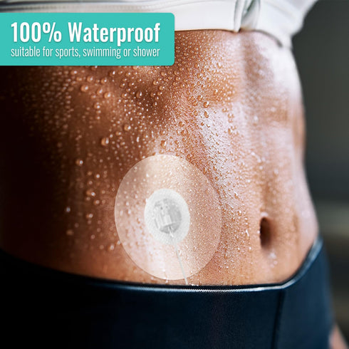 Universal Adhesive Patches for CGM and Insulin Pumps, 0.8-Inch Hole, 40 Pack Waterproof 10-14Days & Breathable Clear Patches, Pre-Cut Adhesive Tap...
