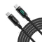 SOOPII 100W 10ft USB C to USB C Cable Fast Charge, Nylon Braided Cable with LED Display for lPhone 15/15 Pro/15 Plus/15 Pro Max,lPad Air,MacBook P...