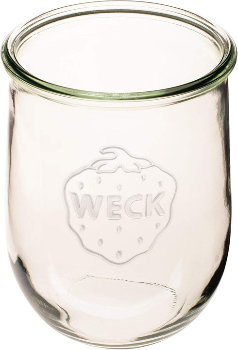 Weck Tulip Jar - Sour Dough Starter Jars for Sourdough - 1 x WECK 745 Large Clear Jar with Wide Mouth - 1 Liter Includes Glass Lid, rubber seal an...