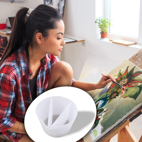 Split Cup for Paint Pouring Fluid Art Silicone Split Cup Resin Pouring Painting Tools DIY Making Drawing Accessories Reusable Split Cup with Divid...