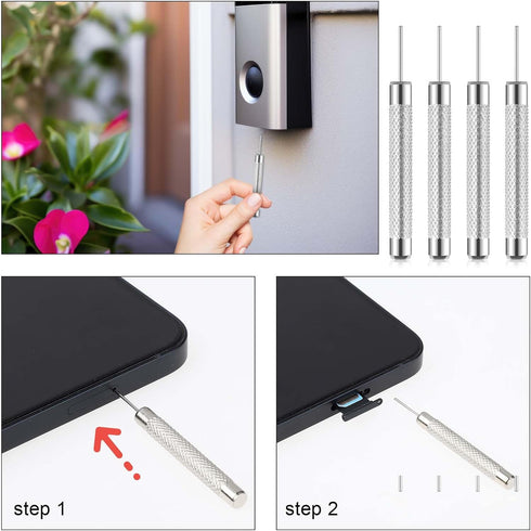 4-Pack Doorbell Camera Release Pin, Release Key Security Removal Tool Replacement Compatible with Nest and Eufy Video Google Nest Doorbell Release...
