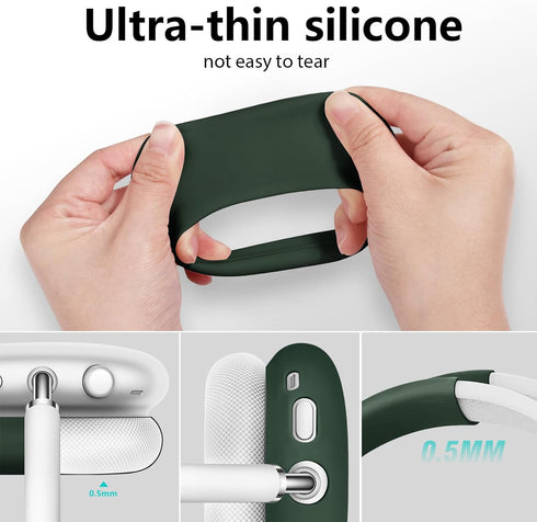 Case for Airpods Max Headphones, Silicone Cover for Apple Airpod Max,Accessories Cases (Midnight Green)...