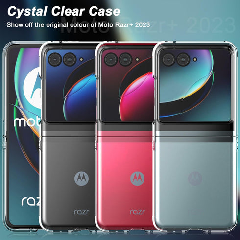 Foluu Case for Motorola Razr+ 2023, Moto Razr+ 2023 Phone Case Clear, Hard PC Back Bumper Protective Shockproof Scratch Resistant Case for Motorol...