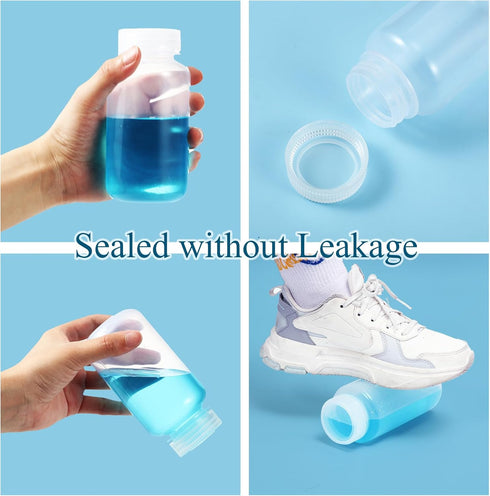 Hoolerry 20 Pcs Sample Bottles 2 oz Plastic Bottles Wide Mouth Reagent Bottles with Caps 60ml Laboratory Grade Polypropylene Clear Liquids Storage...
