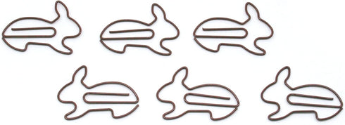 Bunny Rabbit Shaped Paper Clips Great for Paper Clip Collectors or Office Gift - Comes in Round Tin with Lid and Gift Box (Brown 100 Count)...