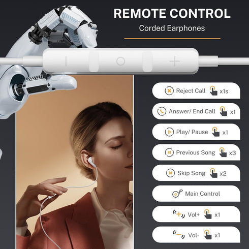 USB C Headphones, Type C Earbuds for iPhone 15/15 Pro/ 15 Pro Max Samsung S24 Headphones with Microphone Noise Isolation Stereo Wired Earphones fo...