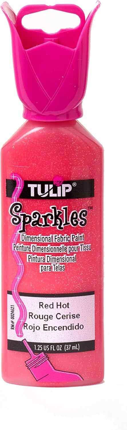 Tulip Dimensional Fabric Paint 1-1/4 Ounces-Sparkles-Red Hot...