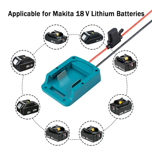 Power Wheel Adapter for Makita 18V Battery with Fuse & Switch & Wire terminals?Power Connector for Rc Car, Robotics, Rc Truck,DIY use, Work with f...