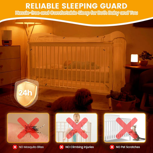 Orzbow Baby Crib Tent to Keep Baby from Climbing Out, Encrypted Mosquito Net for Crib, Crib Net with Two-Way Zippers, Durable and Breathable Mesh ...