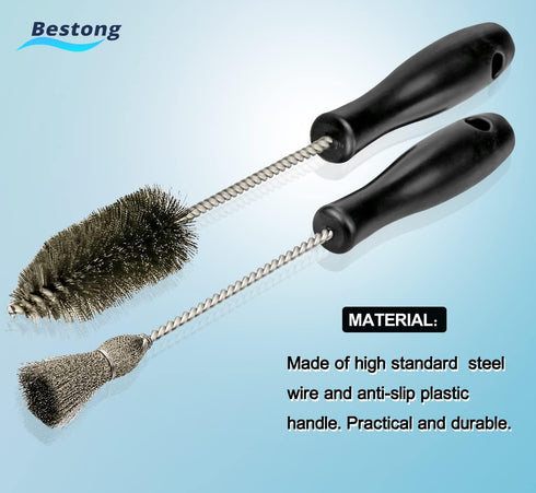 2pcs Injector Sleeve Cup Bore Seat Cleaning Brush Kit Compatible with Ford Powerstroke 7.3L 6.0L 6.4L 6.7L 1994-2018, Caterpillar 3126 C7 C9, Navi...