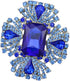 4pcs Big Blue Crystal Silver Plated Brooch for Wedding Bouquet...