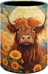Upetstory Highland Cow Pencil Holder for Desk Office Classroom Pen Cup Storage Pouch Makeup Brush Holder Workspace Organization Holiday Gifts...