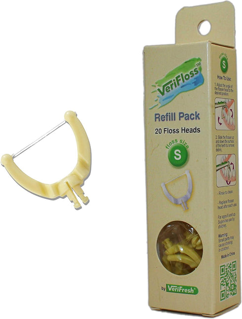 VeriFlosser - Refill Size S - Swivel Head Flosser Replacement Pack New by VeriFresh 20 Floss Heads...
