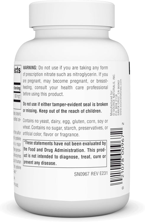 Source Naturals N-Acetyl Cysteine Antioxidant Support 600 mg Dietary Supplement That Supports Respiratory Health* - 120 Tablets...