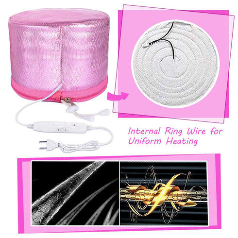 Upgrade Heating Cap For Hair Spa,Electric Hair Cap, Thermal Cap For Home Hair Spa Hair Steamer Cap Beauty Nourishing Hair Care Hat with 2 Level Te...